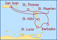 Ver o itiner�rio do Cruzeiro San Juan, Puerto Rico 