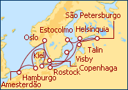 Ver o itiner�rio do Cruzeiro Canal de Kiel y Tesoros del B�ltico