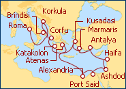 Ver o itiner�rio do Cruzeiro Exploraci�n a Tierra Santa
