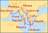 Ver o itiner�rio do Cruzeiro Matizes Mediterr�nicos