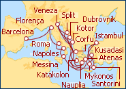 Ver o itiner�rio do Cruzeiro Mediterr�neo al completo