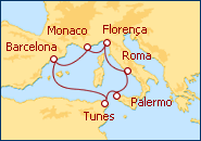 Ver o itiner�rio do Cruzeiro Italia al Completo