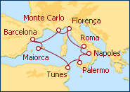 Ver o itiner�rio do Cruzeiro Feiti�o Mediterr�nico