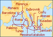 Ver o itiner�rio do Cruzeiro Imperio Mediterraneo III