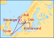 Ver o itiner�rio do Cruzeiro Fiordes da Noruega