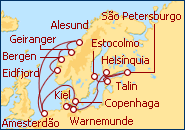 Ver o itiner�rio do Cruzeiro B�ltico y Fiordos Noruegos