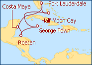 Ver o itiner�rio do Cruzeiro Caribe Occidental II