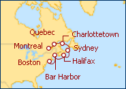 Ver o itiner�rio do Cruzeiro Canad� e Nova Inglaterra
