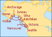 Ver o itiner�rio do Cruzeiro Alaska