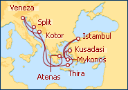 Ver o itiner�rio do Cruzeiro Imp�rios Mediterr�nicos