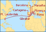 Ver o itiner�rio do Cruzeiro Transatl�ntico Europa 2013