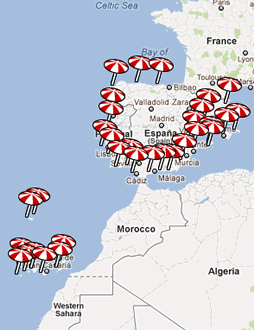 Hot�is de Praia no Mapa