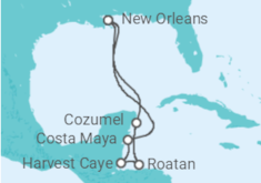Itinerário do Cruzeiro Honduras, México - NCL Norwegian Cruise Line