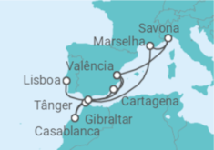 Itinerário do Cruzeiro De Lisboa a Valência  - Costa Cruzeiros
