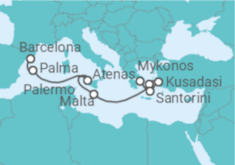 Itinerário do Cruzeiro Espanha, Itália, Malta, Grécia, Turquia - Royal Caribbean