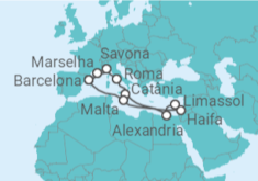 Itinerário do Cruzeiro França, Itália, Israel, Chipre, Egipto, Malta - Costa Cruzeiros