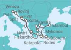 Itinerário do Cruzeiro Croácia, Itália, Montenegro, Grécia, Turquia - Explora Journeys