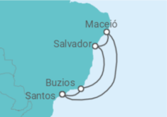 Itinerário do Cruzeiro Brasil - MSC Cruzeiros