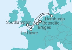 Itinerário do Cruzeiro Bélgica, Holanda, França, Reino Unido TI - MSC Cruzeiros