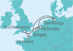 Itinerário do Cruzeiro Holanda, França, Reino Unido, Alemanha TI - MSC Cruzeiros