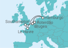 Itinerário do Cruzeiro Bélgica, França, Reino Unido, Alemanha - MSC Cruzeiros