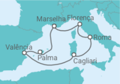 Itinerário do Cruzeiro Espanha, Itália, França - MSC Cruzeiros