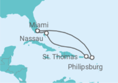 Itinerário do Cruzeiro Bahamas, Ilhas Virgens Americanas, Sint Maarten - Celebrity Cruises