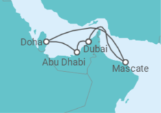 Itinerário do Cruzeiro Catar, Omã, Emirados Árabes - AIDA