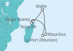 Itinerário do Cruzeiro Maurícia, Seicheles, Madagáscar - AIDA