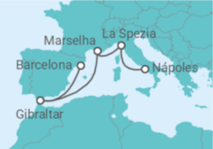 Itinerário do Cruzeiro Gibraltar, França, Itália - Princess Cruises