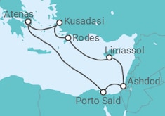 Itinerário do Cruzeiro Grécia, Israel, Chipre - Celestyal Cruises