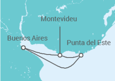 Itinerário do Cruzeiro Uruguai - Costa Cruzeiros