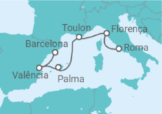 Itinerário do Cruzeiro Itália, Espanha - Cunard