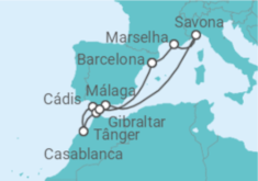 Itinerário do Cruzeiro França, Itália, Espanha, Marrocos, Gibraltar - Costa Cruzeiros