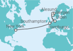 Itinerário do Cruzeiro Reino Unido, Alemanha, Noruega - Cunard