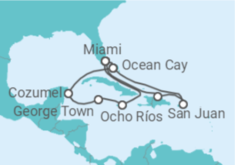 Itinerário do Cruzeiro Porto Rico, EUA, Jamaica, Ilhas Caimão, México - MSC Cruzeiros