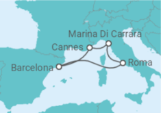 Itinerário do Cruzeiro França, Itália - Virgin Voyages