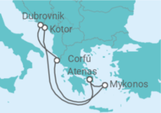 Itinerário do Cruzeiro Montenegro, Croácia, Grécia - Virgin Voyages