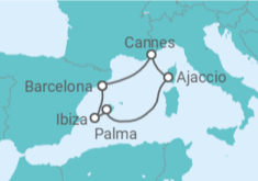 Itinerário do Cruzeiro França, Espanha - Virgin Voyages