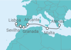 Itinerário do Cruzeiro Malta, Espanha - NCL Norwegian Cruise Line
