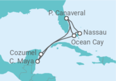 Itinerário do Cruzeiro México, EUA, Bahamas TI - MSC Cruzeiros