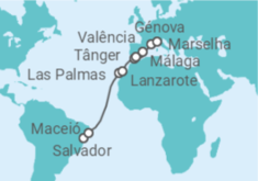 Itinerário do Cruzeiro Brasil, Espanha, França TI - MSC Cruzeiros