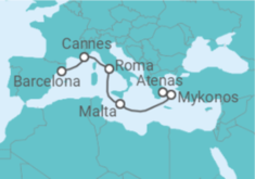 Itinerário do Cruzeiro França, Itália, Malta, Grécia - Virgin Voyages