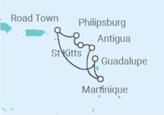 Itinerário do Cruzeiro Ilhas Virgens Britânicas, Sint Maarten, Antígua E Barbuda, Martinique - MSC Cruzeiros