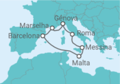 Itinerário do Cruzeiro Malta, Espanha, França, Itália TI - MSC Cruzeiros