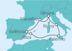 Itinerário do Cruzeiro Itália, Espanha, França - MSC Cruzeiros