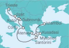 Itinerário do Cruzeiro Itália, Croácia, Grécia, Turquia - NCL Norwegian Cruise Line