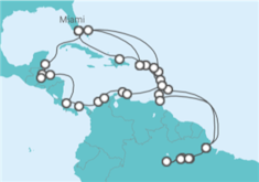Itinerário do Cruzeiro Volta ao mundo - Oceania Cruises