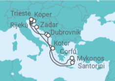 Itinerário do Cruzeiro Eslovénia, Croácia, Montenegro, Grécia - NCL Norwegian Cruise Line