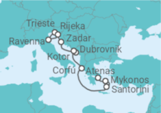 Itinerário do Cruzeiro Eslovénia, Montenegro, Croácia, Grécia - NCL Norwegian Cruise Line